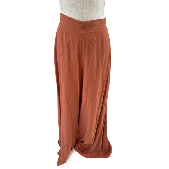 Rewash Womens XL Rust Palazzo Pants 100% Rayon Elastic Waistband - Picture 1 of 9